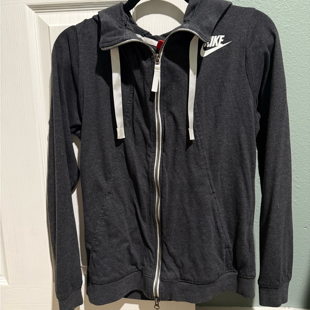 Nike Charcoal Hoodie with White Trim